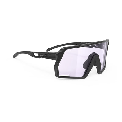 Rudy Project Kelion running, cycling, gravel and mountain biking sport shield prescription sunglasses#color_kelion-black-gloss-frame-with-impactx-photochromic-2-laser-purple-lenses