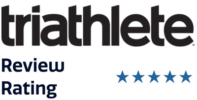 Triathlete Magazine logo with 4-star review rating