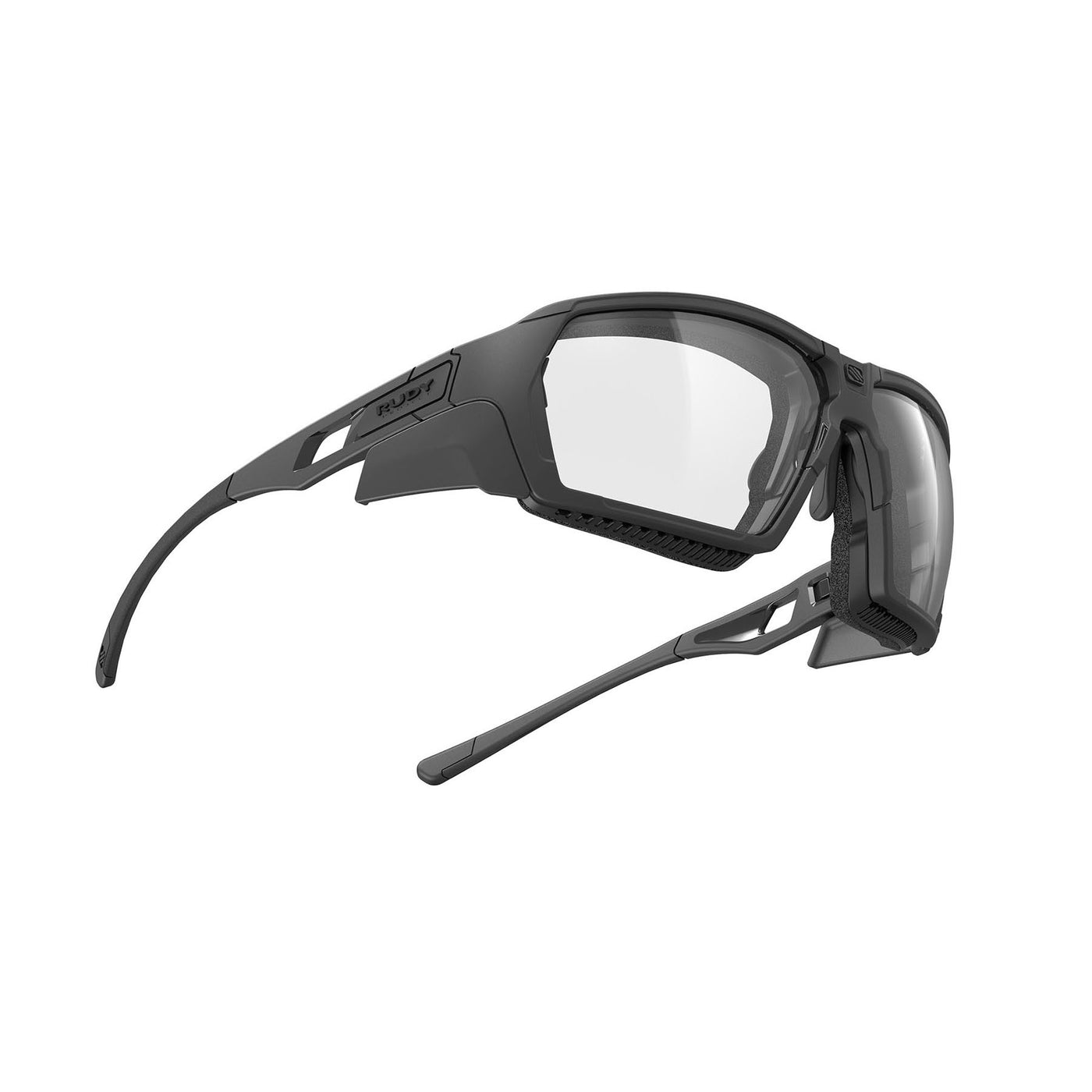 Rudy Project prescription hiking and glacier sport sunglasses#color_agent-q-stealth-matte-black-with-impactx-photochromic-2-black-lenses