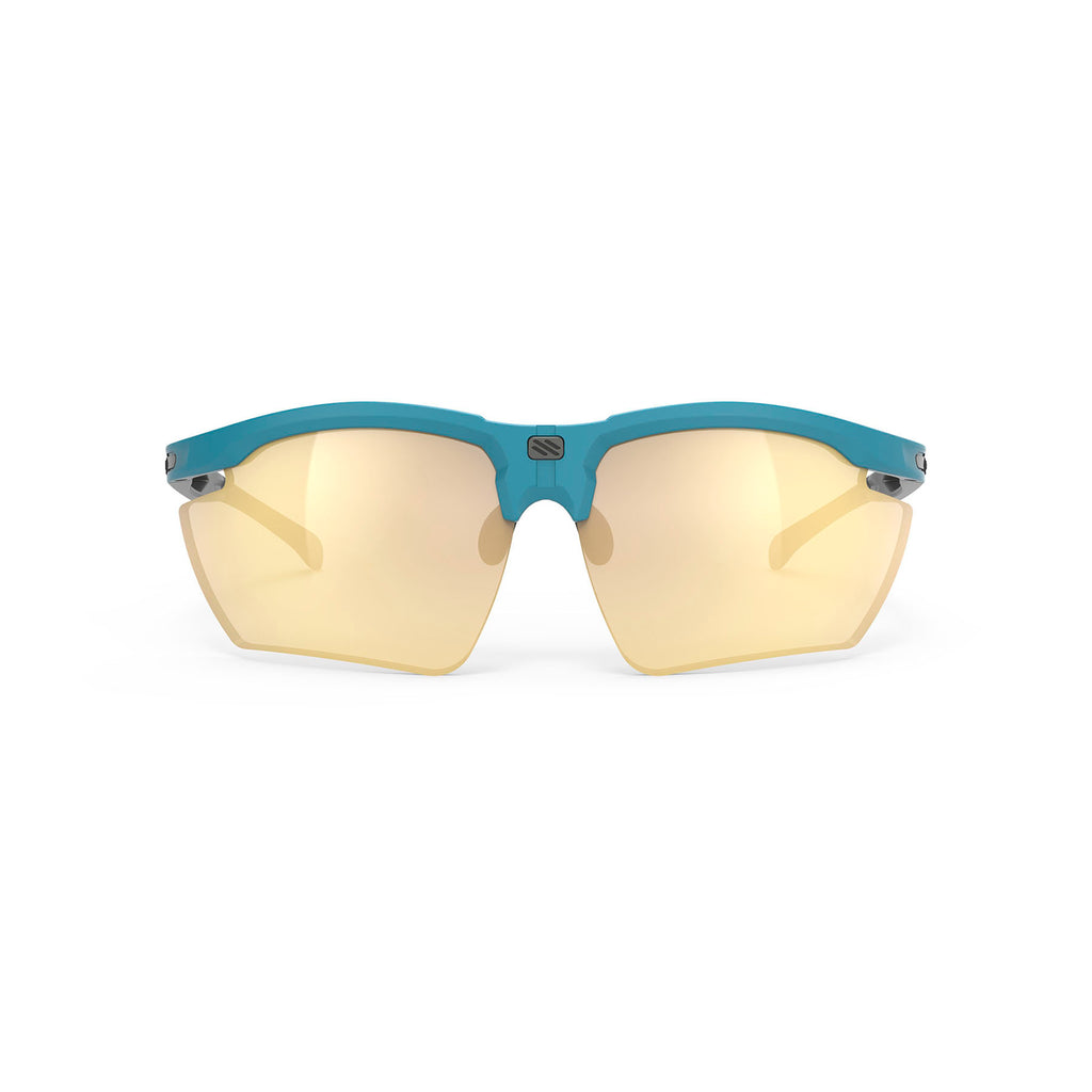 Rudy Project Magnus running and cycling sport and prescription sport sunglasses#color_magnus-light-teal-matte-with-multilaser-gold-lenses