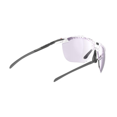 Rudy Project prescription ready running and cycling womens sport sunglasses#color_rydon-slim-curva-crystal-gloss-frame-with-impactx-photochromic-2-laser-purple-lenses