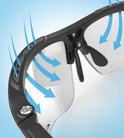 Rudy Project Keyblade sunglasses view of Vent Controller anti-fog ventilation system