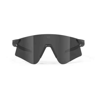 Rudy Project Astral running, cycling, gravel and mountain biking sport shield prescription sunglasses#color_astral-matte-black-with-smoke-black-lenses