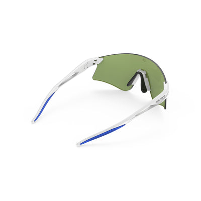 Rudy Project Astral running, cycling, gravel and mountain biking sport shield prescription sunglasses#color_astral-white-matte-frame-with-multilaser-blue-lenses