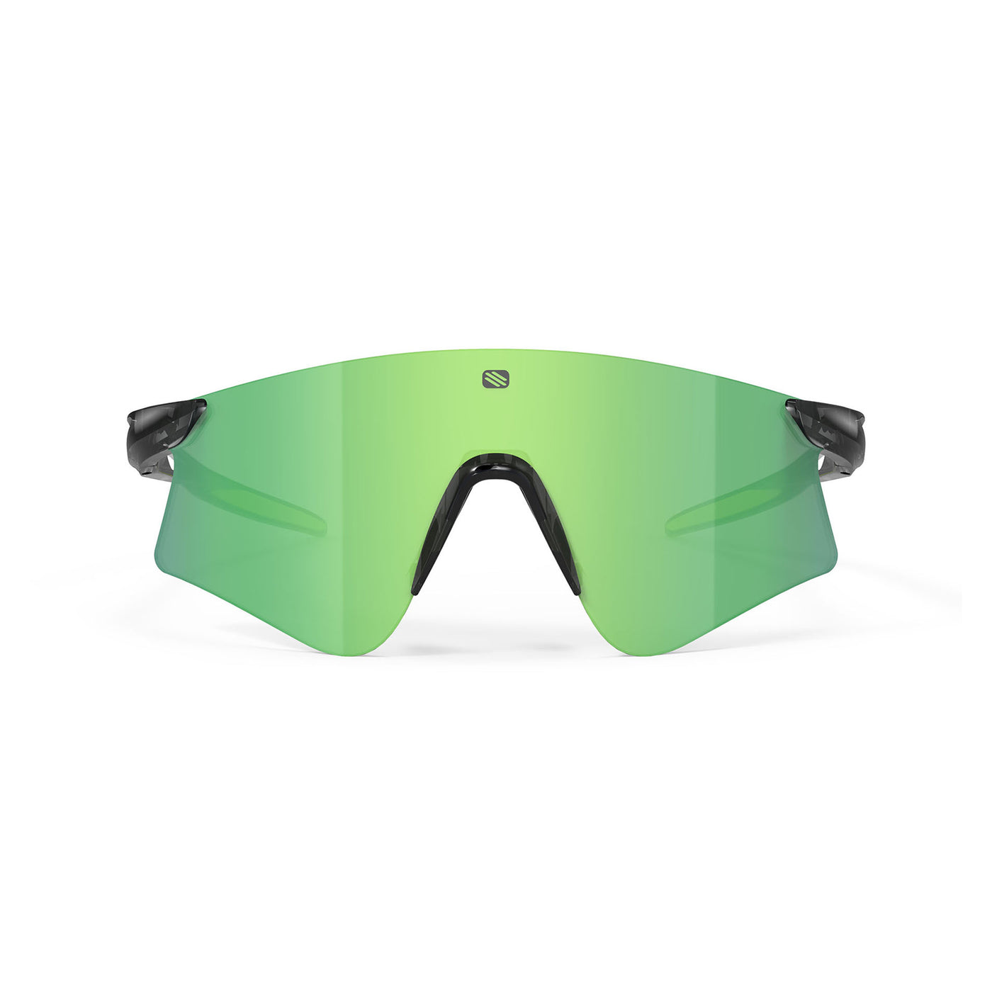 Rudy Project Astral running, cycling, gravel and mountain biking sport shield prescription sunglasses#color_astral-crystal-ash-frame-with-multilaser-green-lenses