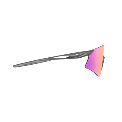 Rudy Project Astral running, cycling, gravel and mountain biking sport shield prescription sunglasses#color_astral-metal-titanium-matte-frame-with-multilaser-sunset-lenses