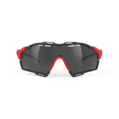 Rudy Project cycling sunglasses#color_cutline-fire-red-matte-frame-with-smoke-black-lenses-black-bumpers