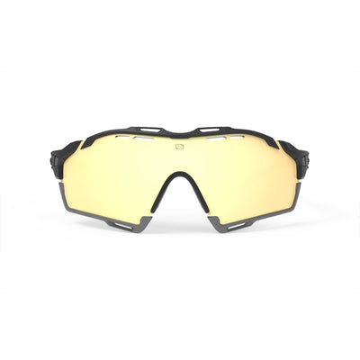 Rudy Project cycling sunglasses#color_cutline-black-gloss-frame-with-multilaser-gold-lenses-grey-bumpers