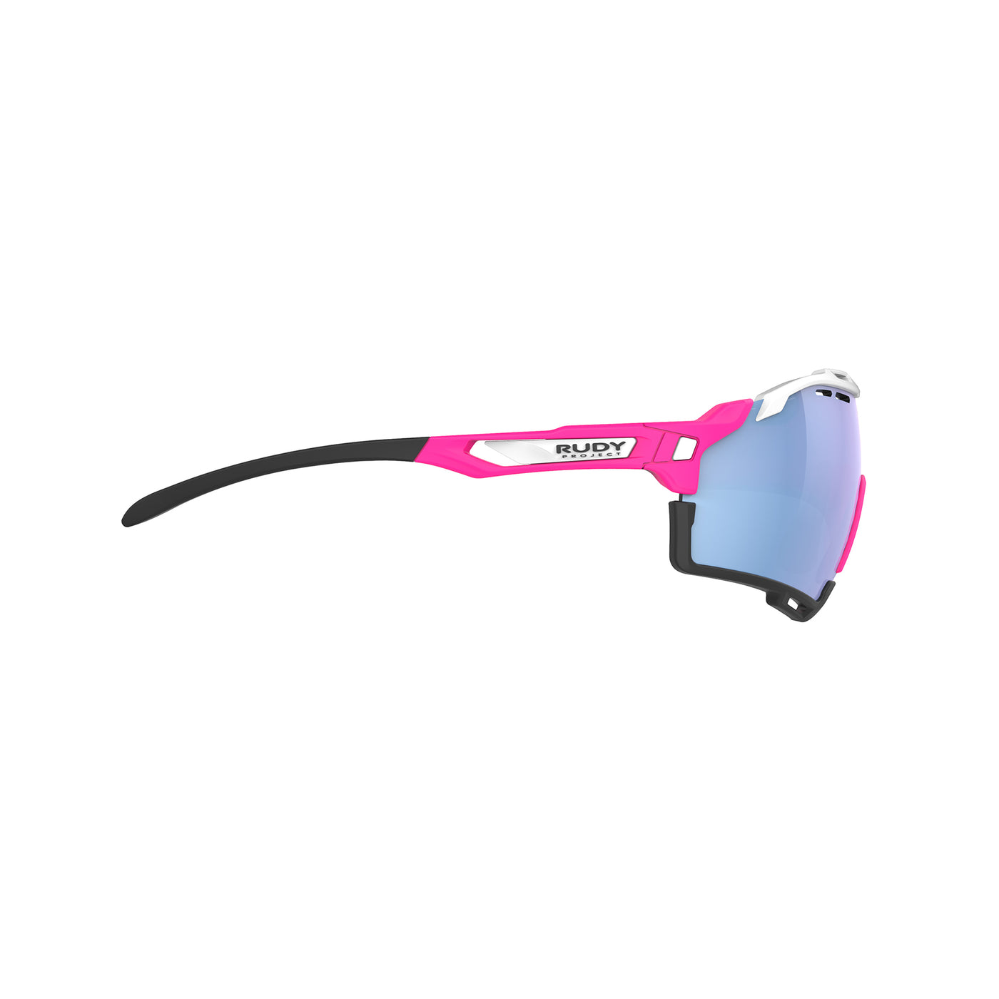 Rudy Project Cutline running and cycling sport and sport prescription sunglasses#color_cutline-pink-fluo-matte-frame-with-multilaser-ice-lenses-black-bumpers