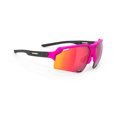 Rudy Project Deltabeat running and cycling sport and prescription sport sunglasses#color_deltabeat-pink-fluo-and-black-matte-with-multilaser-red-lenses