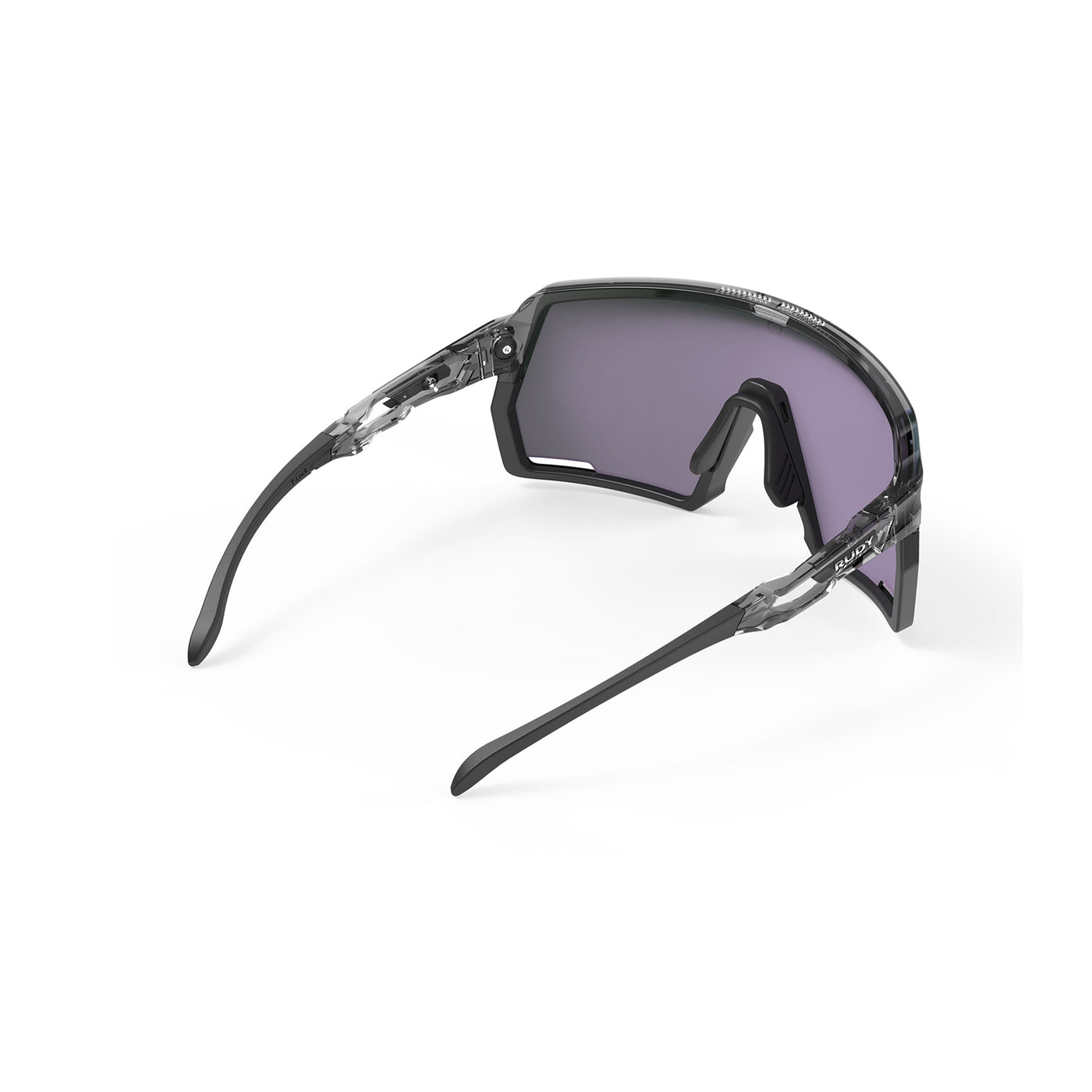 Rudy Project Kelion running, cycling, gravel and mountain biking sport shield prescription sunglasses#color_kelion-crystal-ash-frame-with-multilaser-green-lenses