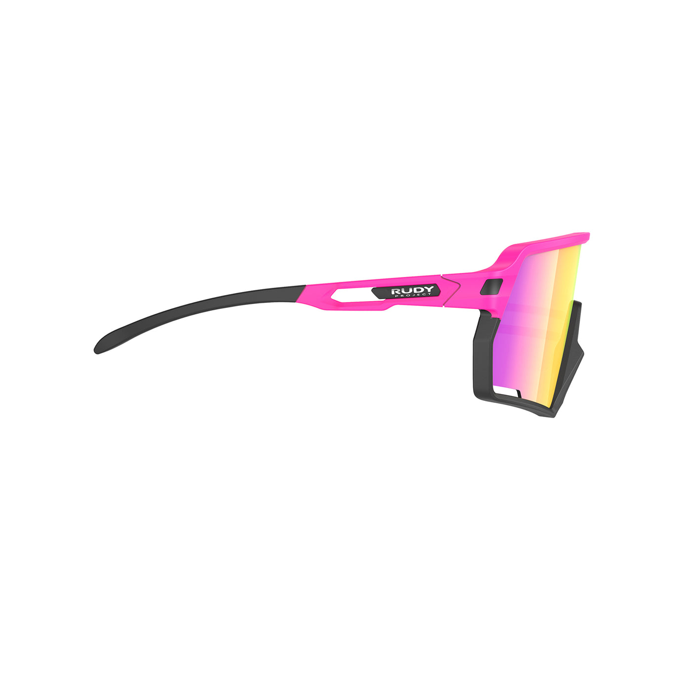 Rudy Project Kelion running, cycling, gravel and mountain biking sport shield prescription sunglasses#color_kelion-pink-fluo-matte-frame-with-multilaser-sunset-lenses