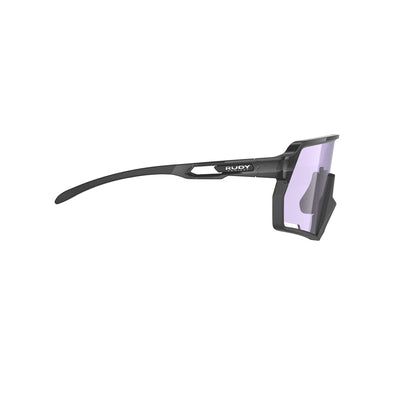 Rudy Project Kelion running, cycling, gravel and mountain biking sport shield prescription sunglasses#color_kelion-black-gloss-frame-with-impactx-photochromic-2-laser-purple-lenses