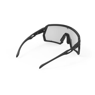 Rudy Project Kelion running, cycling, gravel and mountain biking sport shield prescription sunglasses#color_kelion-black-matte-frame-with-impactx-photochromic-2-laser-black-lenses
