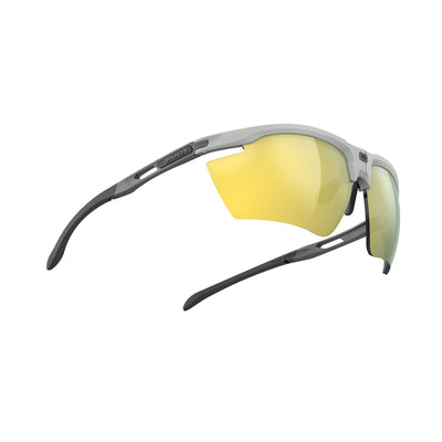 Rudy Project Magnus running and cycling sport and prescription sport sunglasses#color_magnus-light-grey-matte-frame-with-multilaser-yellow-lenses