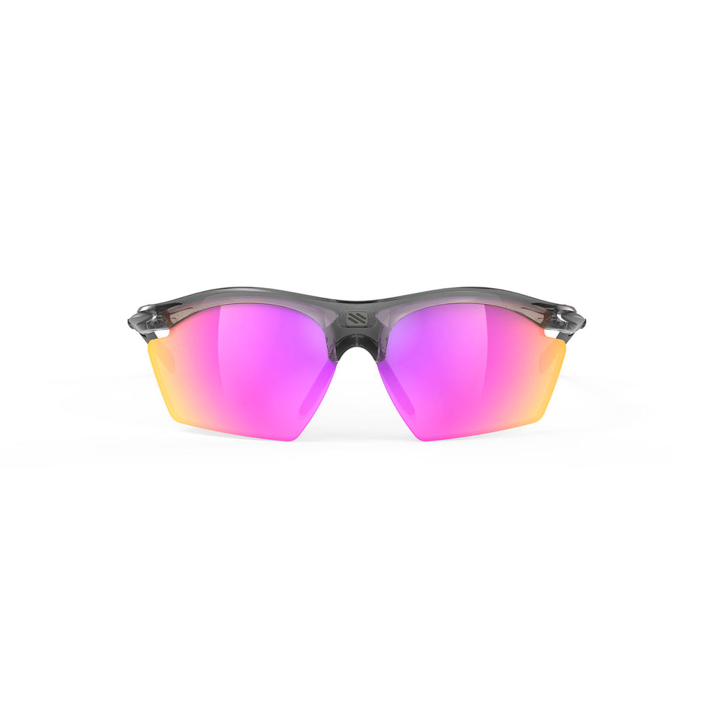 Rudy Project prescription ready running and cycling womens sport sunglasses#color_rydon-slim-crystal-ash-frame-and-multilaser-sunset-lenses