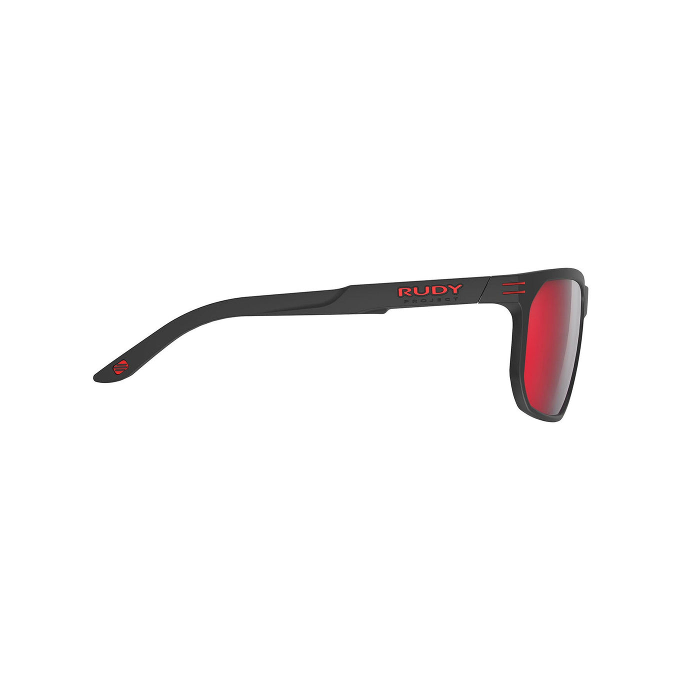 Rudy Project Soundrise lifestyle and beach prescription sunglasses#color_soundrise-black-matte-with-polar-3fx-hdr-multilaser-red-lenses