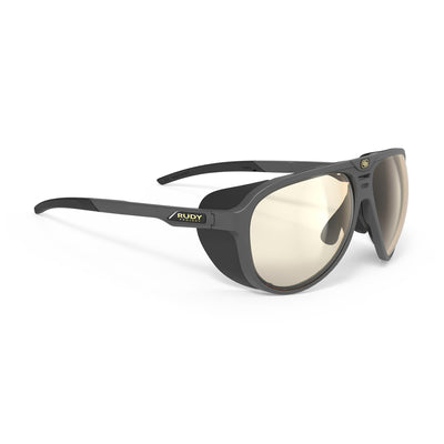 Rudy Project Stardash prescription hiking and glacier sport sunglasses#color_stardash-charcoal-matte-with-impactx-photochromic-2-laser-brown-lenses