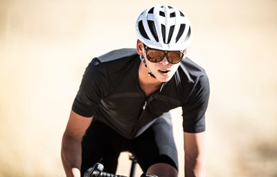 Gravel bike rider wearing Rudy Project Stardash cycling sunglasses