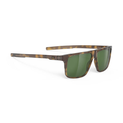 Rudy Project Stellar lifestyle, beach, boating and fishing prescription sunglasses#color_stellar-demi-brown-gloss-frame-with-green-lenses