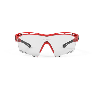 Rudy Project Tralyx running and cycling sport shield prescription sunglasses#color_tralyx-xl-fire-red-frame-with-impactx-photochromic-2-black-lenses