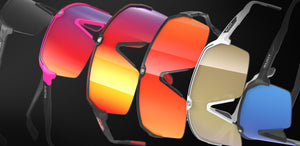 Rudy Project Spinshield Air sunglasses collage showing multiple frame and lens color options