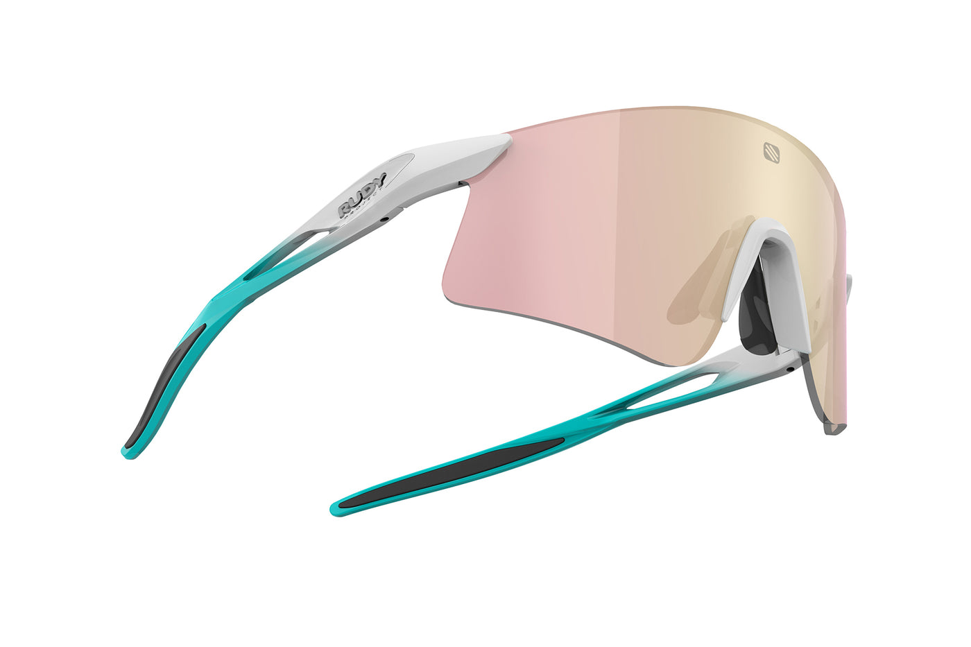 Rudy Project Astral X running, cycling, gravel and mountain biking sport shield prescription sunglasses#color_astral-x-emerald-matte-with-multilaser-rose-gold-lenses