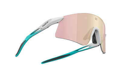 Rudy Project Astral X running, cycling, gravel and mountain biking sport shield prescription sunglasses#color_astral-x-emerald-matte-with-multilaser-rose-gold-lenses