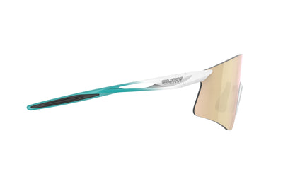 Rudy Project Astral X running, cycling, gravel and mountain biking sport shield prescription sunglasses#color_astral-x-emerald-matte-with-multilaser-rose-gold-lenses