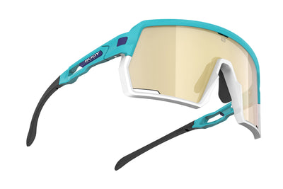Rudy Project Kelion running, cycling, gravel and mountain biking sport shield prescription sunglasses#color_kelion-emerald-matte-with-multilaser-yellow-lenses