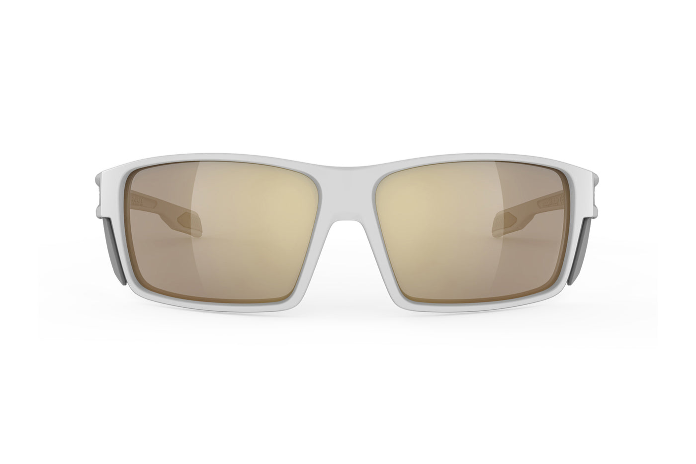 Rudy Project Nyad sport sunglasses are perfect for all outdoor activities including running, cycling, gravel biking, mountain biking, golf and pickleball and they're prescription ready#color_nyad-white-matte-frame-with-impactx-photochromic-2-laser-crimson-lenses