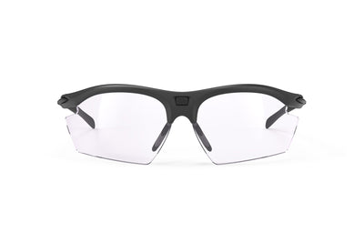 Rudy Project Rydon sport sunglasses are perfect for all outdoor activities including running, cycling, gravel biking, mountain biking, golf and pickleball and they're prescription ready#color_rydon-black-matte-frame-with-impactx-photochromic-2-laser-purple-lenses