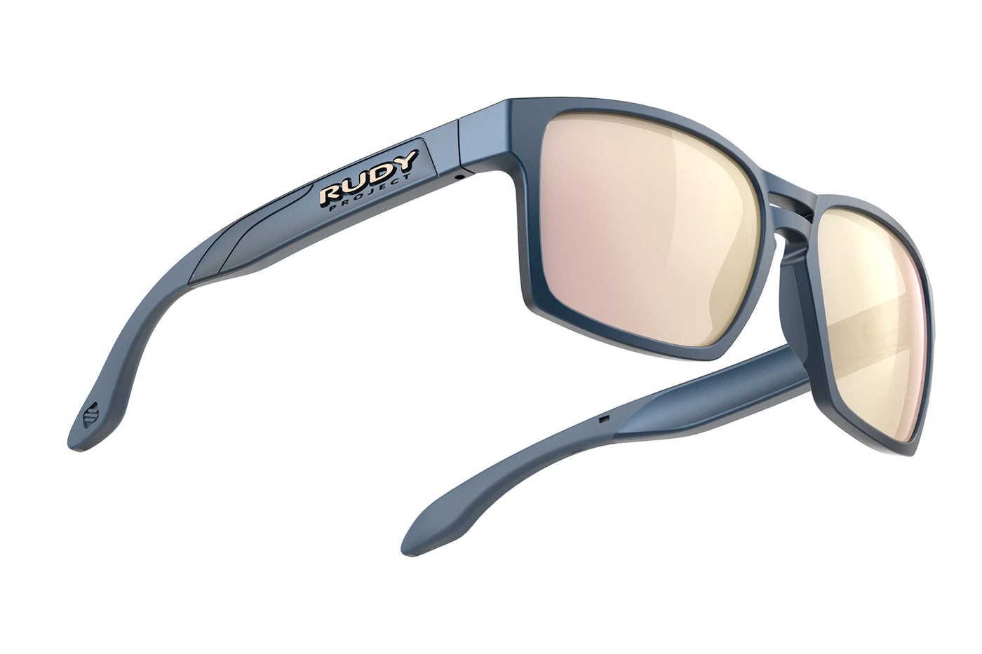 Rudy Project Spinair 57 lifestyle sunglasses are perfect for all outdoor activities and they're prescription ready#color_spinair-57-metal-night-matte-frame-with-multilaser-rose-gold-lenses