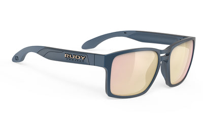 Rudy Project Spinair 57 lifestyle sunglasses are perfect for all outdoor activities and they're prescription ready#color_spinair-57-metal-night-matte-frame-with-multilaser-rose-gold-lenses