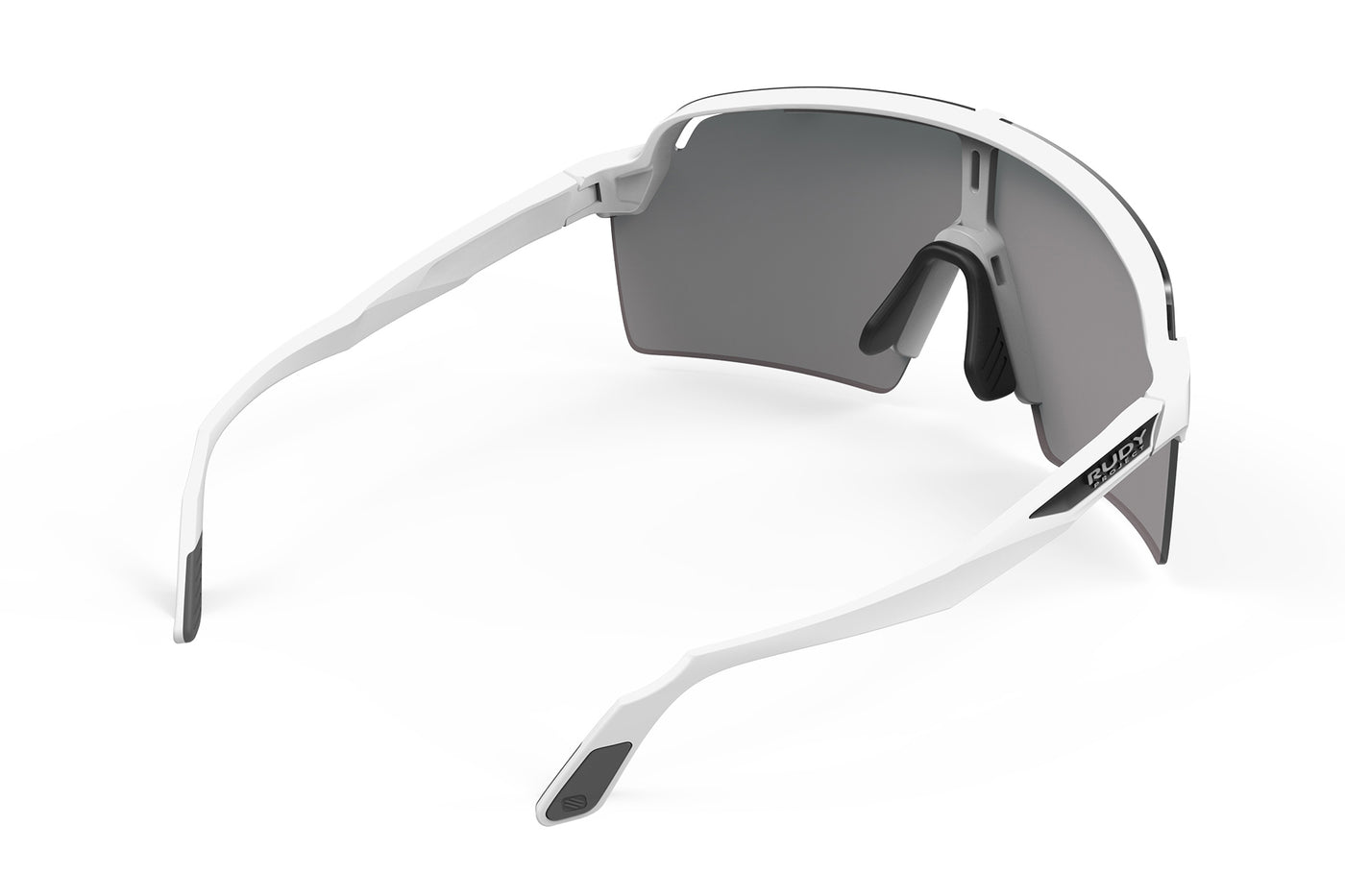 Rudy Project Spinshield Pro all-sport shield sunglasses are perfect for any outdoor activities including running, cycling, gravel biking, mountain biking, boating, golf and pickleball#color_spinshield-pro-white-matte-frame-with-multilaser-yellow-lenses