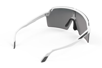 Rudy Project Spinshield Pro all-sport shield sunglasses are perfect for any outdoor activities including running, cycling, gravel biking, mountain biking, boating, golf and pickleball#color_spinshield-pro-white-matte-frame-with-multilaser-yellow-lenses