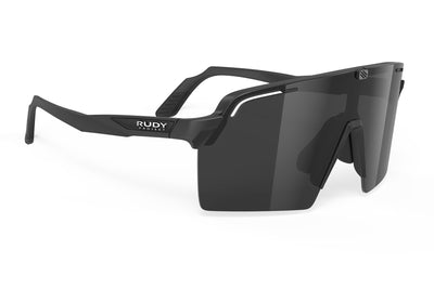 Rudy Project Spinshield Pro all-sport shield sunglasses are perfect for any outdoor activities including running, cycling, gravel biking, mountain biking, boating, golf and pickleball#color_spinshield-pro-black-matte-frame-with-smoke-black-lenses