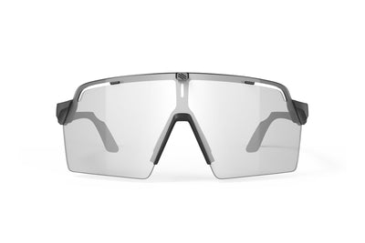 Rudy Project Spinshield Pro all-sport shield sunglasses are perfect for any outdoor activities including running, cycling, gravel biking, mountain biking, boating, golf and pickleball#color_spinshield-pro-black-matte-frame-with-impactx-photochromic-2-laser-black-lenses
