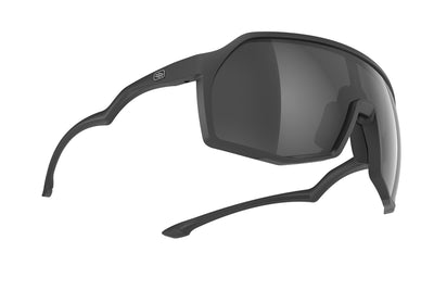 Rudy Project Thunder all-sport shield sunglasses are perfect for any outdoor activities including running, cycling, gravel biking, mountain biking, boating, golf and pickleball#color_thunder-black-matte-frame-with-smoke-black-lenses