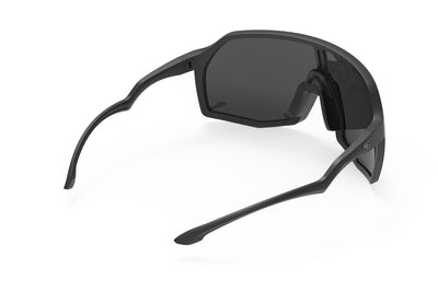 Rudy Project Thunder all-sport shield sunglasses are perfect for any outdoor activities including running, cycling, gravel biking, mountain biking, boating, golf and pickleball#color_thunder-black-matte-frame-with-smoke-black-lenses
