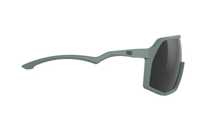 Rudy Project Thunder all-sport shield sunglasses are perfect for any outdoor activities including running, cycling, gravel biking, mountain biking, boating, golf and pickleball#color_thunder-green-sage-matte-frame-with-smoke-black-lenses