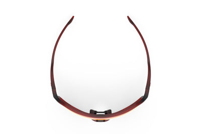 Rudy Project Thunder all-sport shield sunglasses are perfect for any outdoor activities including running, cycling, gravel biking, mountain biking, boating, golf and pickleball#color_thunder-frozen-bordeaux-frame-with-multilaser-red-lenses