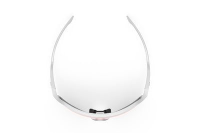 Rudy Project Thunder all-sport shield sunglasses are perfect for any outdoor activities including running, cycling, gravel biking, mountain biking, boating, golf and pickleball#color_thunder-white-gloss-frame-with-multilaser-rose-gold-lenses