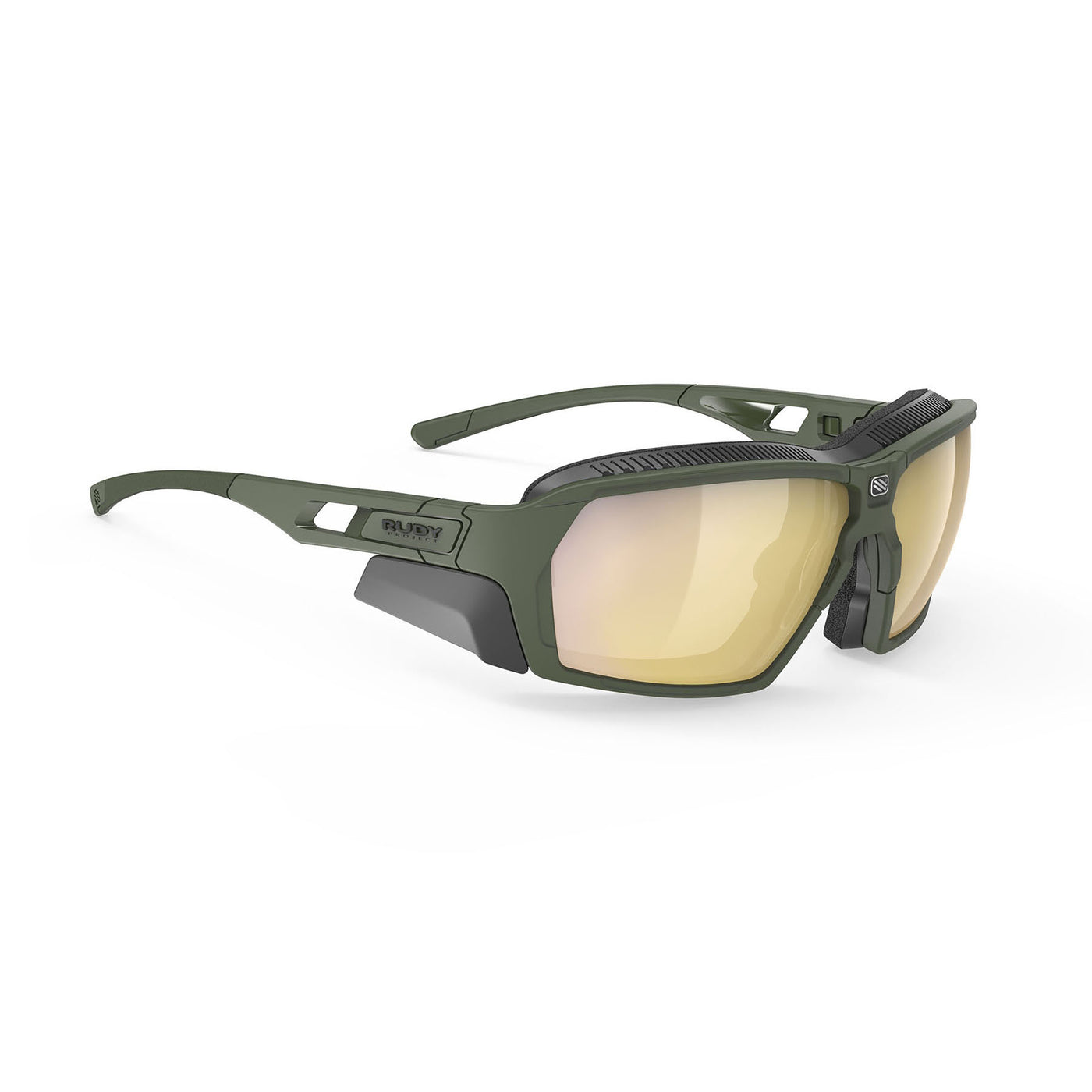 Rudy Project prescription hiking and glacier sport sunglasses#color_agent-q-olive-matte-with-multilaser-gold-lenses