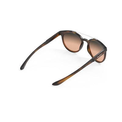 Rudy Project lifestyle and beach prescription sunglasses#color_astroloop-demi-turtle-frame-and-brown-deg-lenses