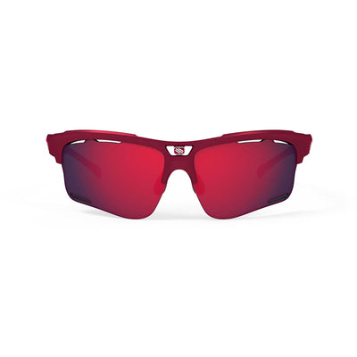 Rudy Project running and cycling sport prescription sunglasses#color_keyblade-merlot-matte-frame-and-multilaser-red-lenses