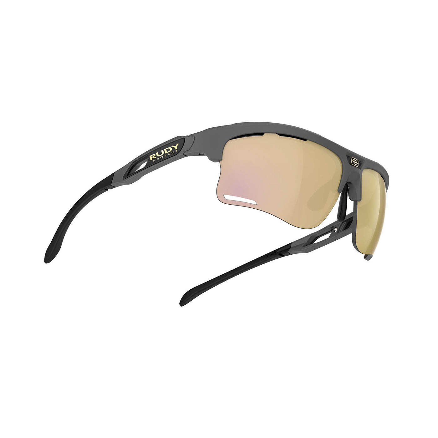 Rudy Project running and cycling sport prescription sunglasses#color_keyblade-charcoal-matte-frame-and-multilaser-gold-lenses