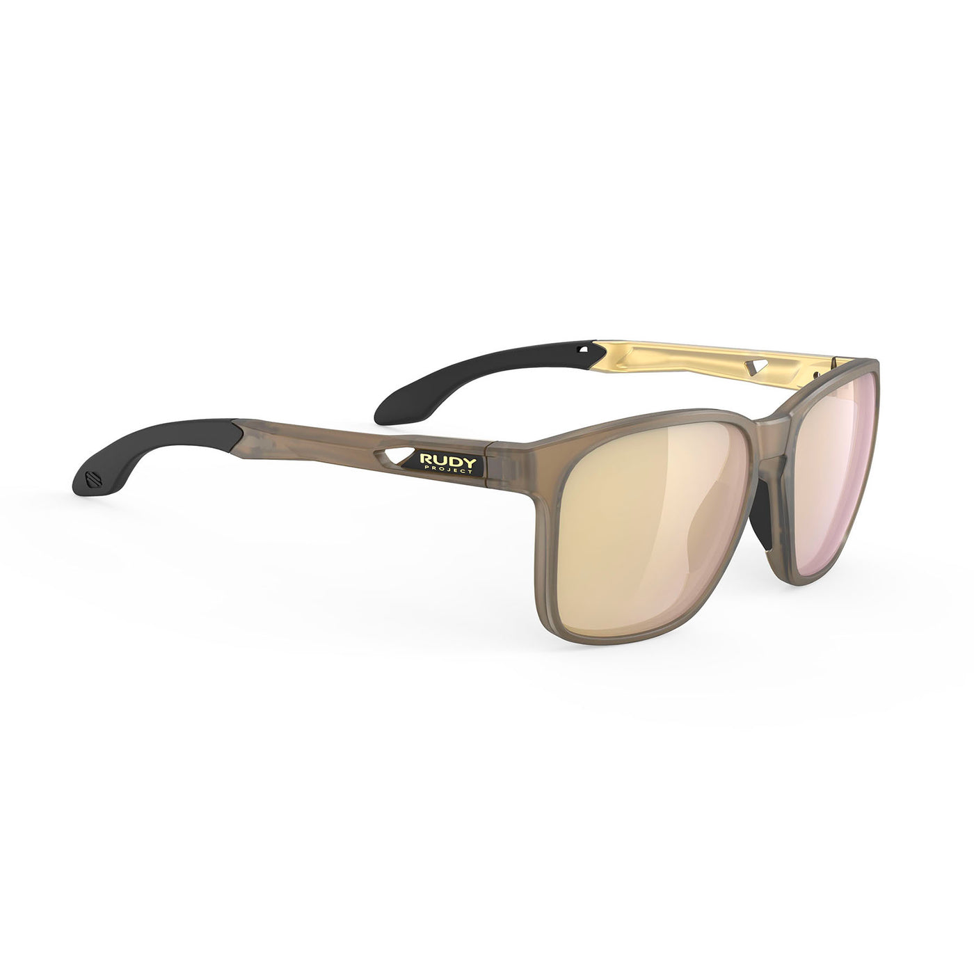 Rudy Project Lightflow A prescription ready active lifestyle sunglasses#color_lightflow-a-ice-gold-matte-frame-with-multilaser-gold-lenses