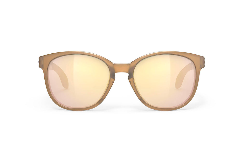 Rudy Project Lightflow B prescription ready active lifestyle sunglasses#color_lightflow-b-ice-gold-matte-frame-with-multilaser-gold-lenses