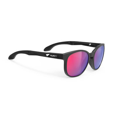 Rudy Project Lightflow B prescription ready active lifestyle sunglasses#color_lightflow-b-black-matte-frame-with-polar-3fx-hdr-multilaser-red-lenses